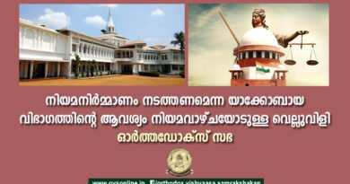 കോടതി വിധി അംഗീകരിക്കുന്നുവെങ്കിൽ മാത്രം ചർച്ചക്ക് തയ്യാർ: ഓർത്തഡോക്സ് സഭ