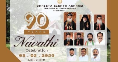 തടാകം ക്രിസ്ത ശിഷ്യ ആശ്രമം നവതിയുടെ നിറവിൽ.