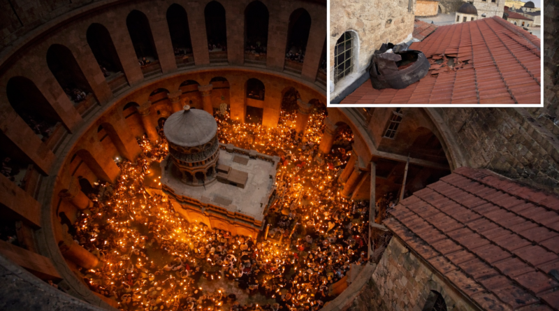 യേശുവിന്റെ കല്ലറപള്ളിക്ക് സമീപം മിസൈൽ തകർന്ന് വീണു